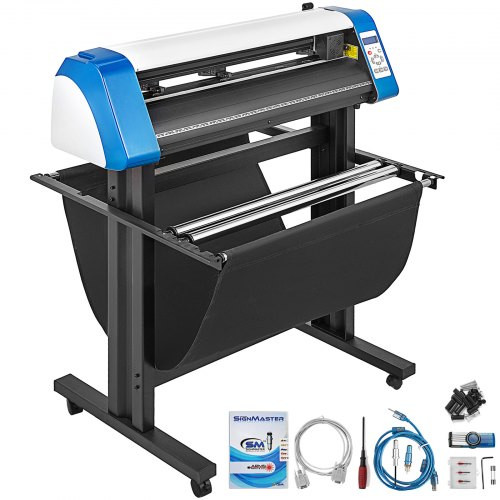 Vinyl Cutter 28 inch Vinyl Cutter Machine 720mm Vinyl Printer Cutter Machine LED Fill Light Strip Vinyl Plotter Cutter Machine with Floor Stand Signmaster Software